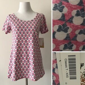 LuLaRoe Minnie Mouse Disney Classic T XXS pink gray NWT NEW